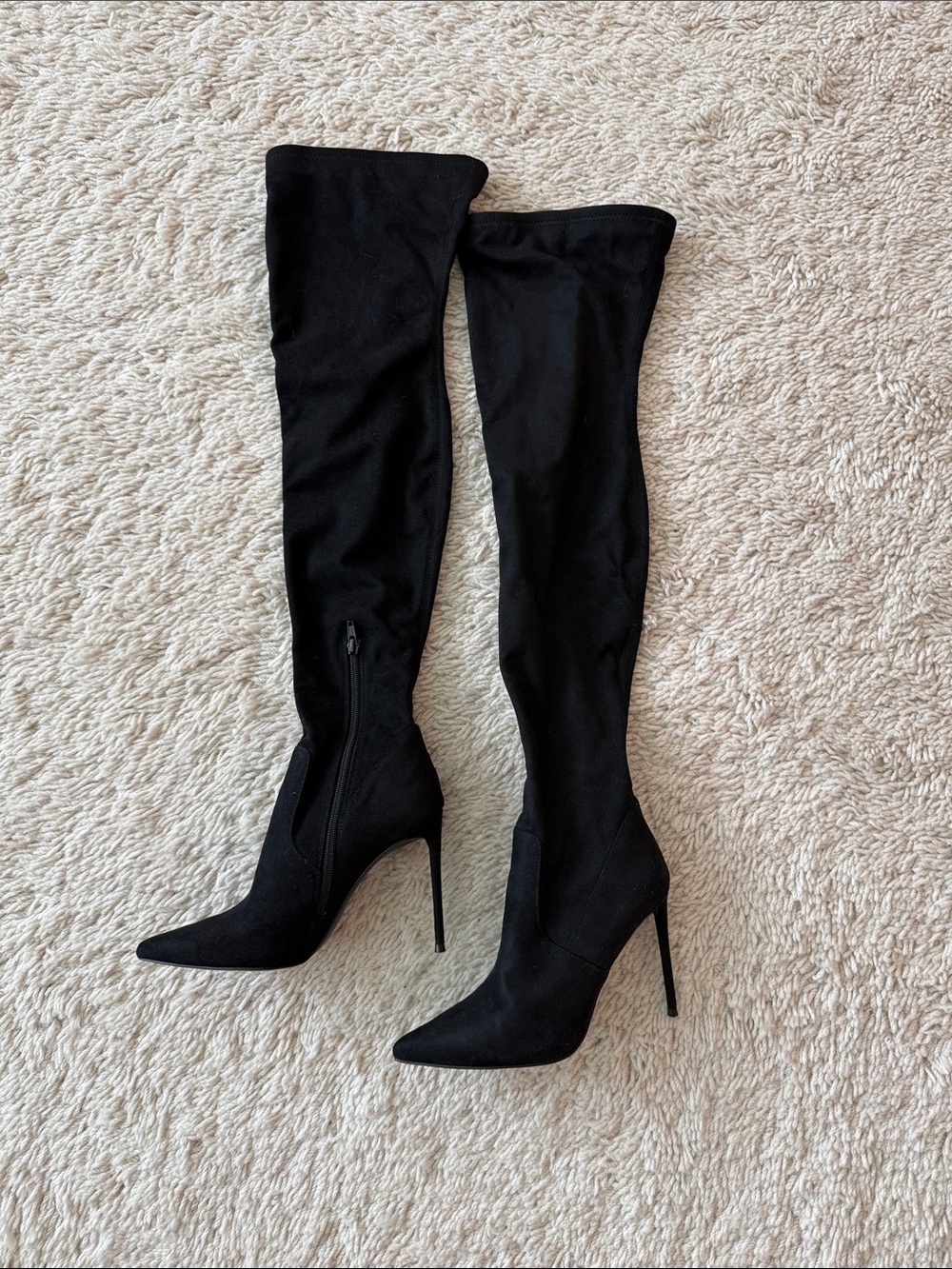 Steve Madden Black Over-The-Knee Pointed Stiletto Boots